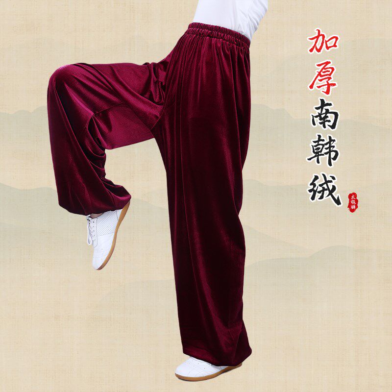 速发宏绒裤极裤金丝极春秋冬男灯笼太加厚加绒服练功武术裤包邮