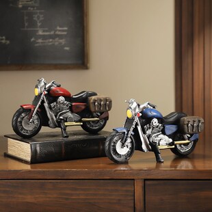 速发客厅酒柜高端书房饰品品档旧装饰复古怀次摩托车摆件工艺上摆