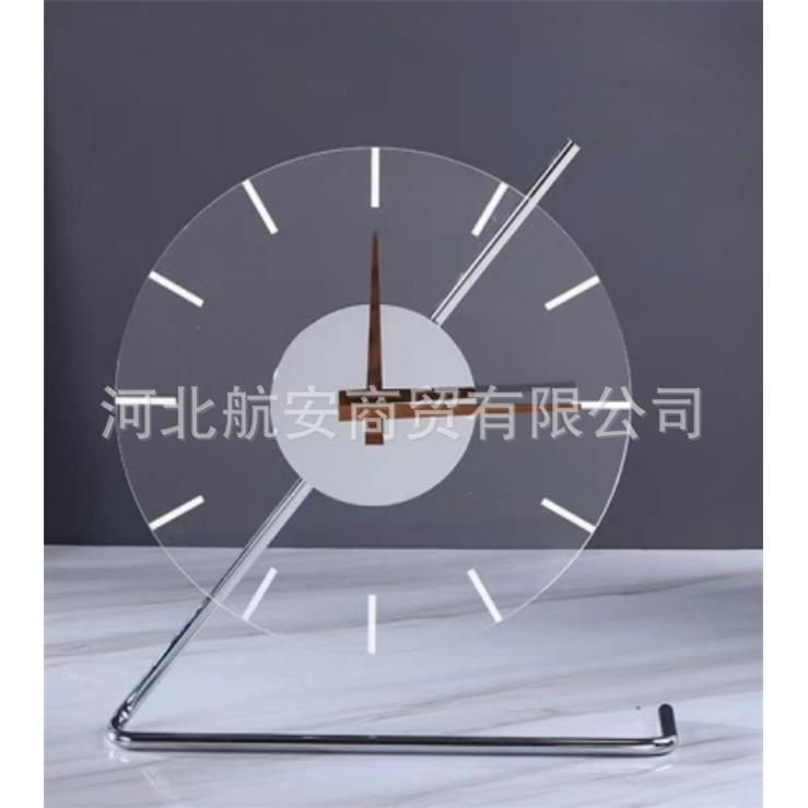 现代简约创意亚克力时钟钟表摆件样板房售楼处桌面办公室软装实用