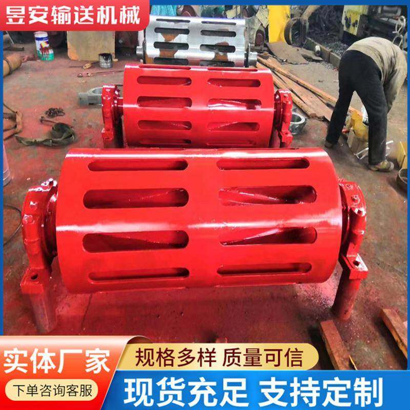 输送带主动滚筒包胶传动改向排渣滚筒加厚TD75柱笼滚筒