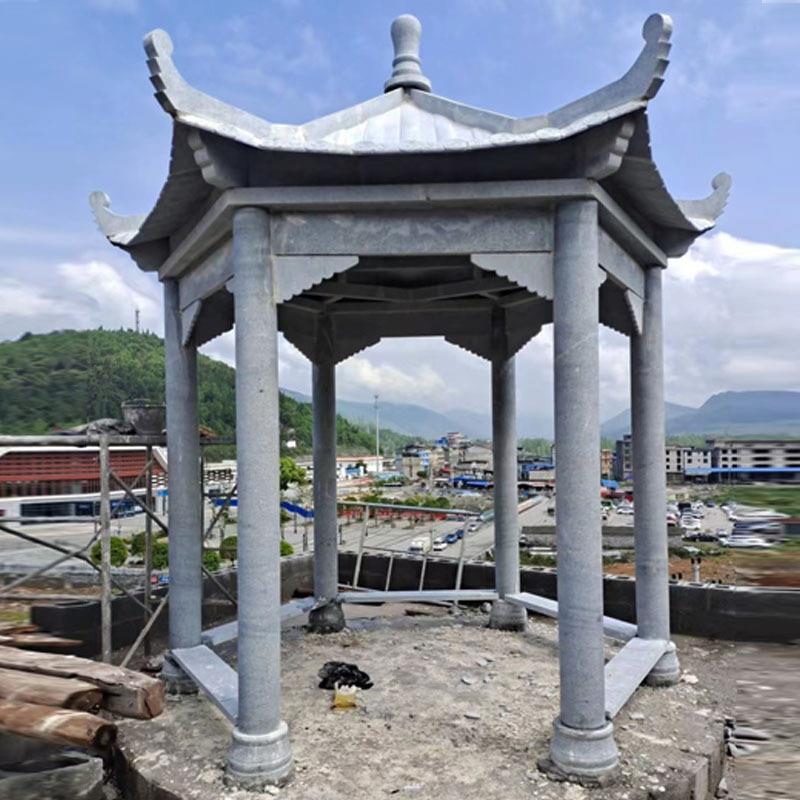 石凉亭花岗岩石亭子长廊大理石凉亭花架公园小区乡村园林景观雕塑