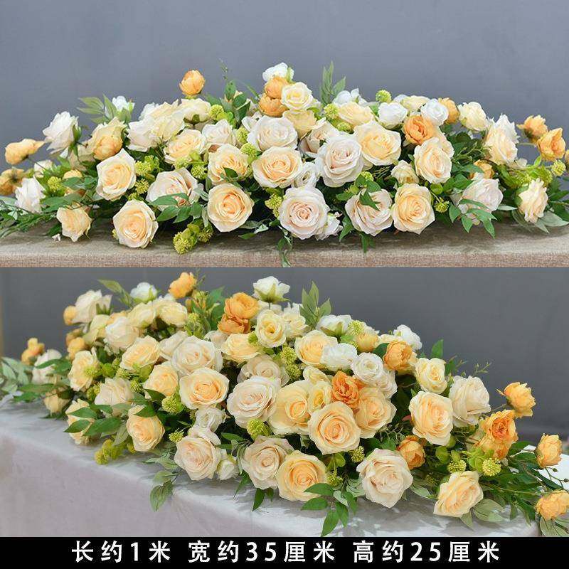 假花仿真花长形大型会议桌花商务台花办公会议室桌面装饰摆件