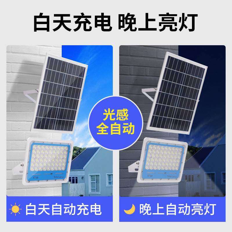 新款led户外太阳能投光灯 新农村大功率庭院灯防水投光灯