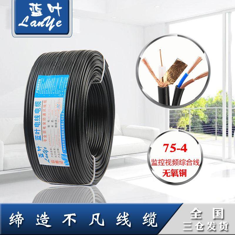 实力规格齐全视频1+2CCC监控工程200米SYV75-4-1蓝叶组合线