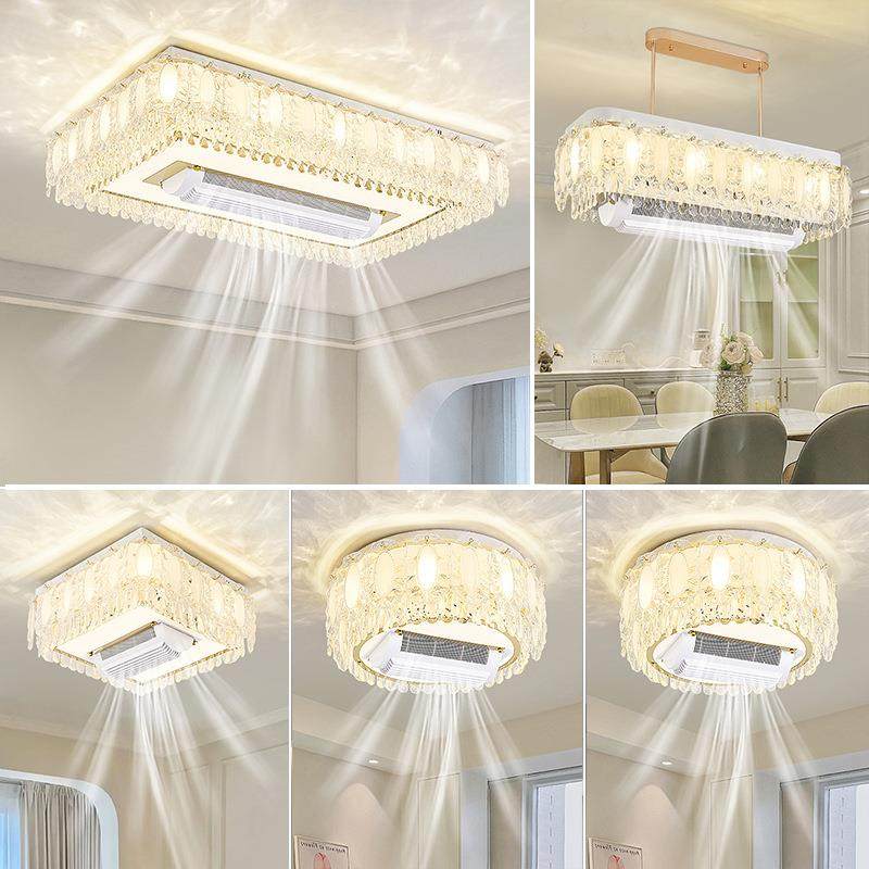 奶油风法式贝壳吸顶灯2024年新款大气轻奢客餐厅主卧室无叶风扇灯