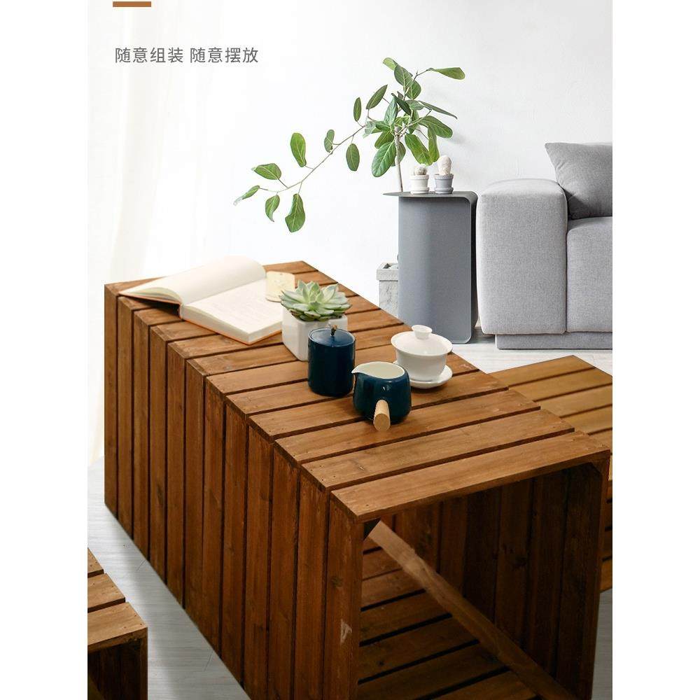 易组纳合10029009木收架落地书花架置物架木格子柜收纳柜木框复古,收纳整理,书桌收纳置物架,淘宝优惠券,粉丝福利购,淘宝优惠卷