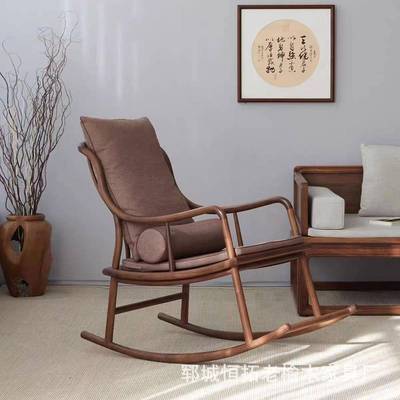 老木摇摇椅实TMX睡木阳台休榆闲躺椅中式午椅子家用靠背逍遥新椅