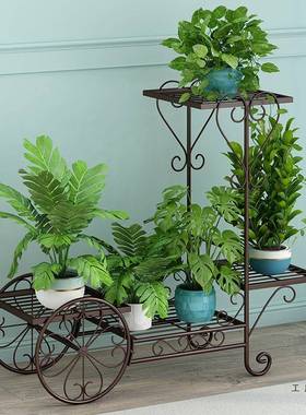 欧式花架艺多阳层子客铁厅吊兰INX绿萝架台室内落地花盆架植物摆