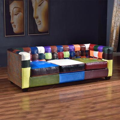 乡式村lot工业风创意个性复古JLY做旧拼色皮艺方型拉美扣设计f师