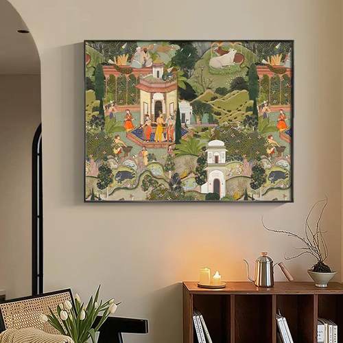 古风电al202311箱装饰画遮中挡法式复古配电箱表挂画轻弱电箱奢电