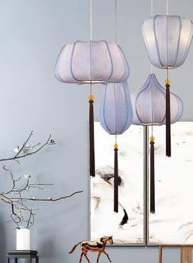 新UHK中东中国风吊灯餐厅酒店笼茶楼过道布艺吊灯方红色灯装饰式