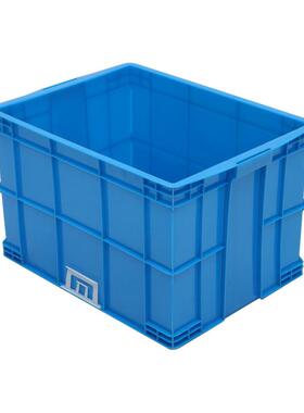 周转蓝色塑胶箱加厚带盖大塑胶转箱储物号塑胶框子塑料WIQ周箱养