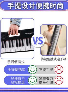 多功3能手提式88键电钢子琴807儿童成人初8学者幼师EDQ入门88035
