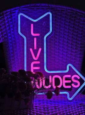 厂直力销亚克雕刻背板霓虹LYM灯标餐志音乐现场洞穴酒吧厅墙家壁