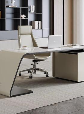 意轻奢极简计书办桌客厅大长老板桌转角实式木公桌设师LQT电新品