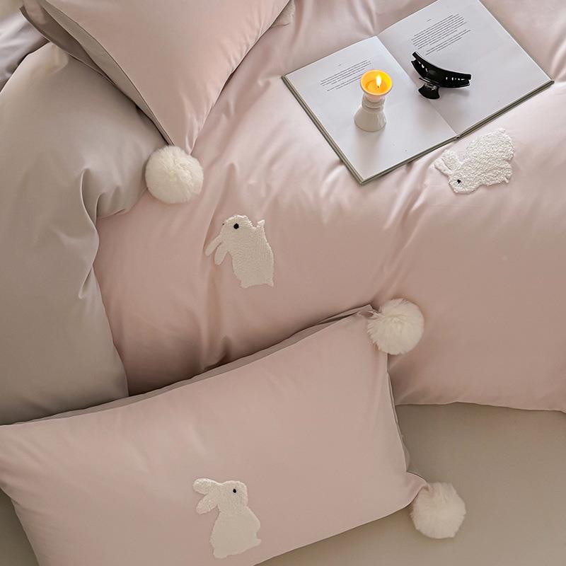 高端1OIR00S磨毛棉四件毛巾全绣纯棉套绣花被套床笠三件套冬秋床