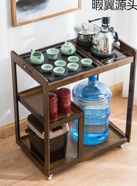 茶桌家用小茶台楠竹移动车几茶客茶厅MWF具阳台烧水泡茶柜茶收纳