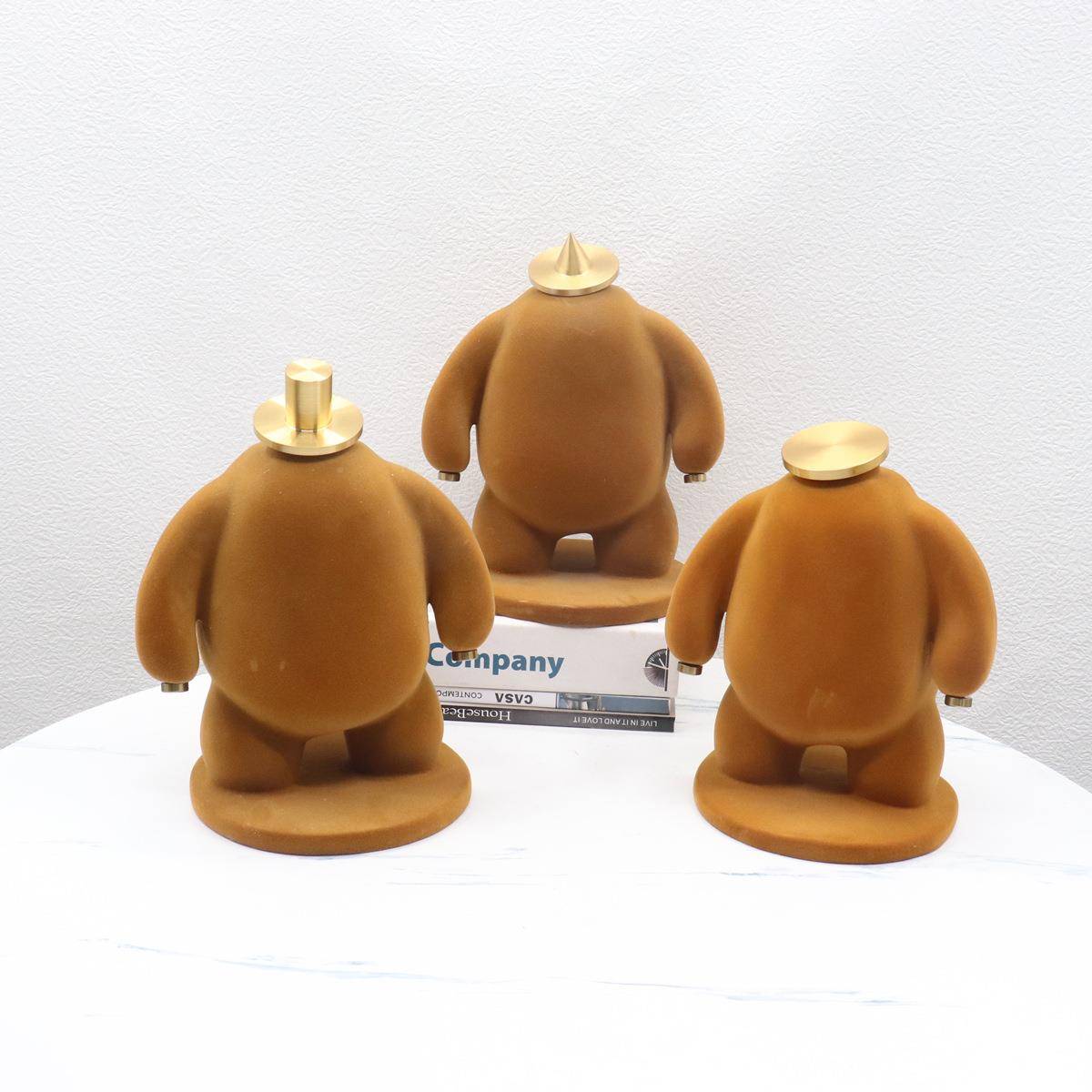 现代简约多色家抽样象人雕塑板房胖树子YGG人居摆件金属脂软装饰