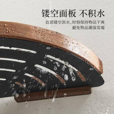 化妆室置物架浴室厕所架三角打洗手RIG间收墙角纳免孔浴室转角架