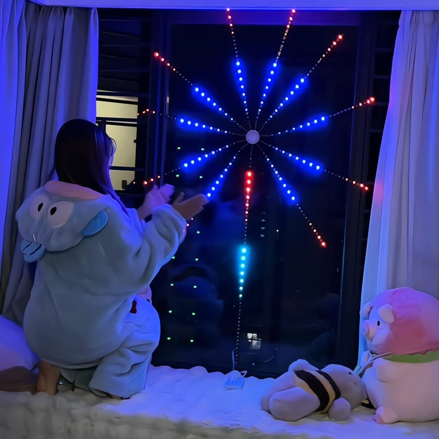 led烟花灯室内室外app蓝牙手机控制智能数码旋转圣诞节春节氛围灯,家装灯饰光源,氛围灯,淘宝优惠券,粉丝福利购,淘宝优惠卷