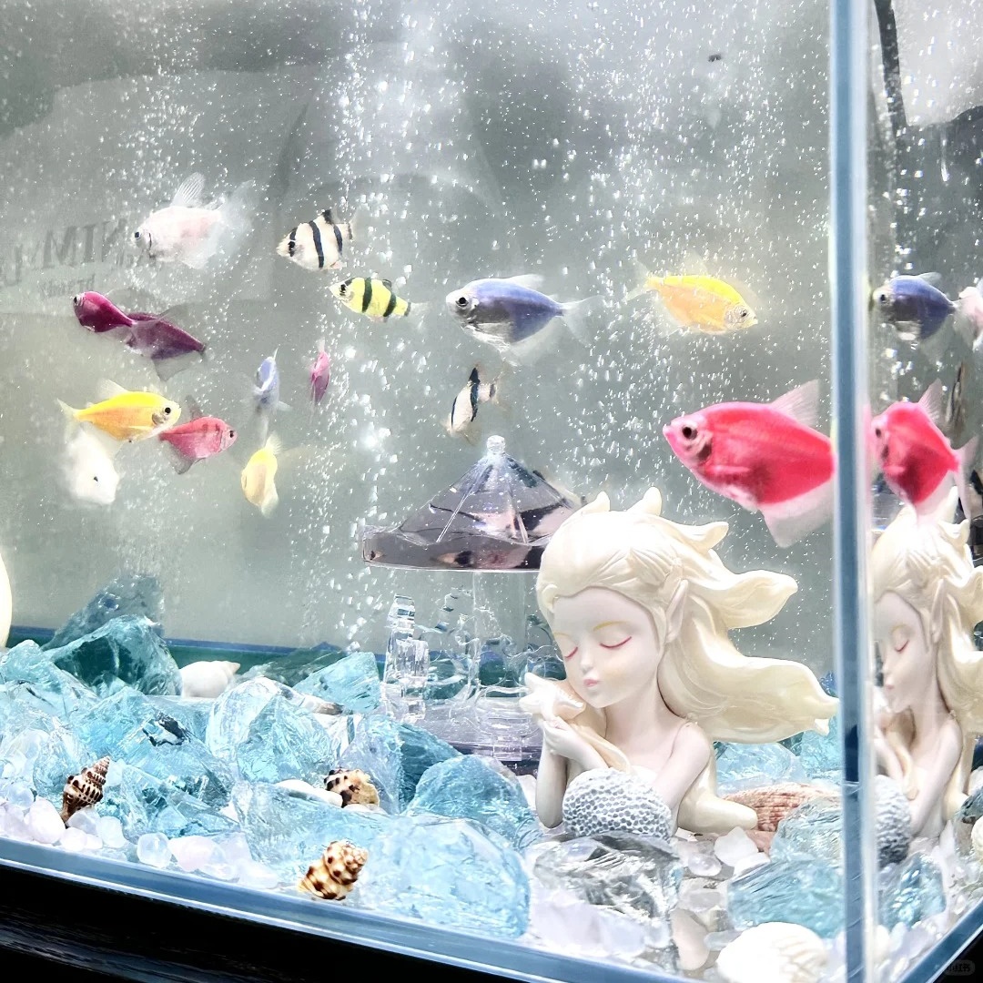 海洋里的公主鱼缸造景蛋糕装饰品
