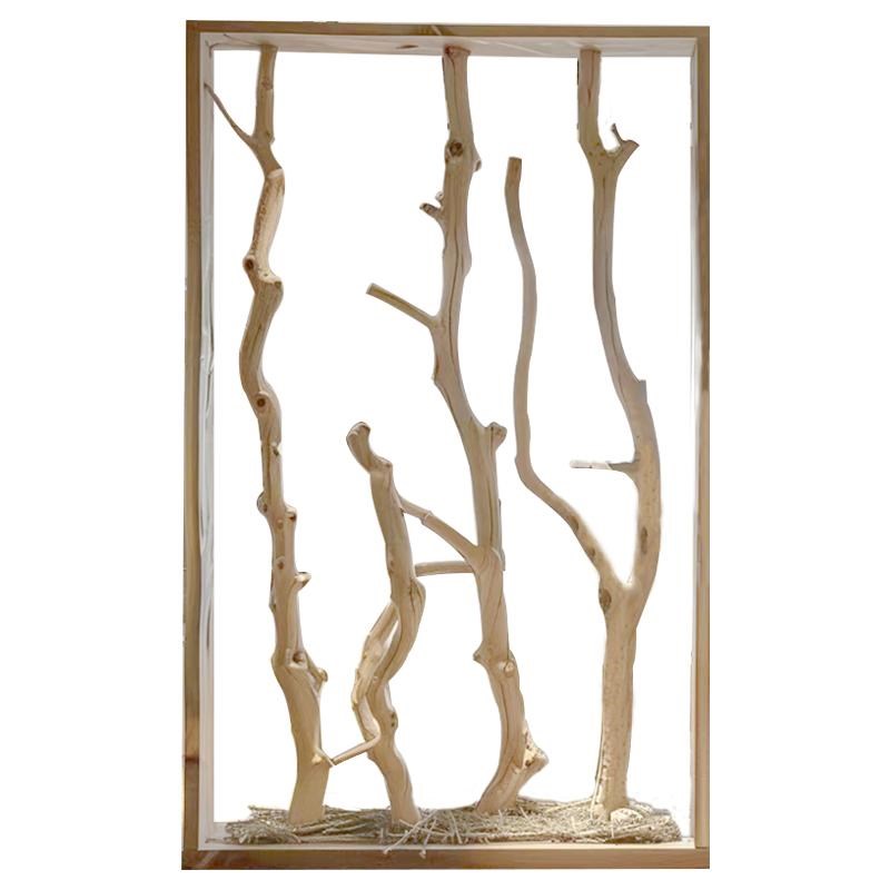 热销天然干树枝隔断屏风原木树干装饰摆件幼儿园民宿枯木客厅大堂