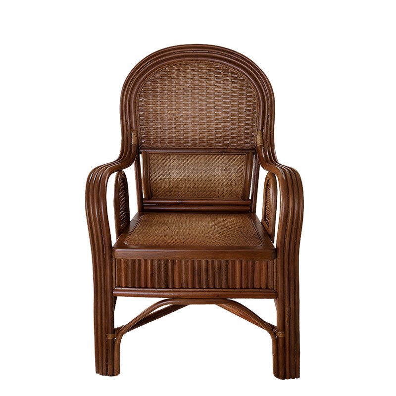 热销高靠背椅印尼老人真藤椅子手工编织阳台休闲椅子护腰椅办公腾