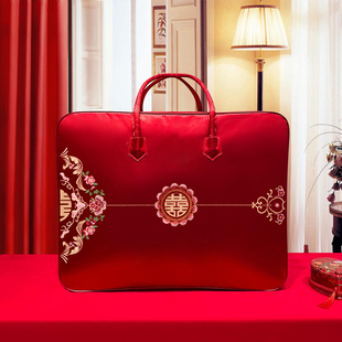 结婚四件套包装袋手提红加厚津布超大喜庆陪嫁空调夏被子收纳袋子