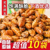 买5袋送5袋 山东特产酥脆熟蚕蛹即食蚕蛹高蛋白肉类熟食下酒菜