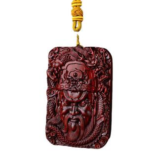 小叶紫檀木雕挂件木质文玩工艺品关公头义薄云天手把件吊坠