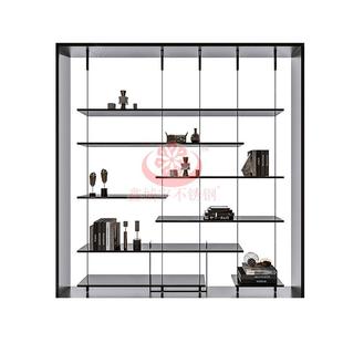 清吧前台不锈钢吊架展厅金属博古架现代化烟酒店展示酒架厂家