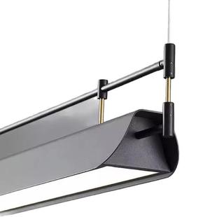 北欧极简一字长条led餐厅吊灯现代简约网红办公室服装 店吧台灯具