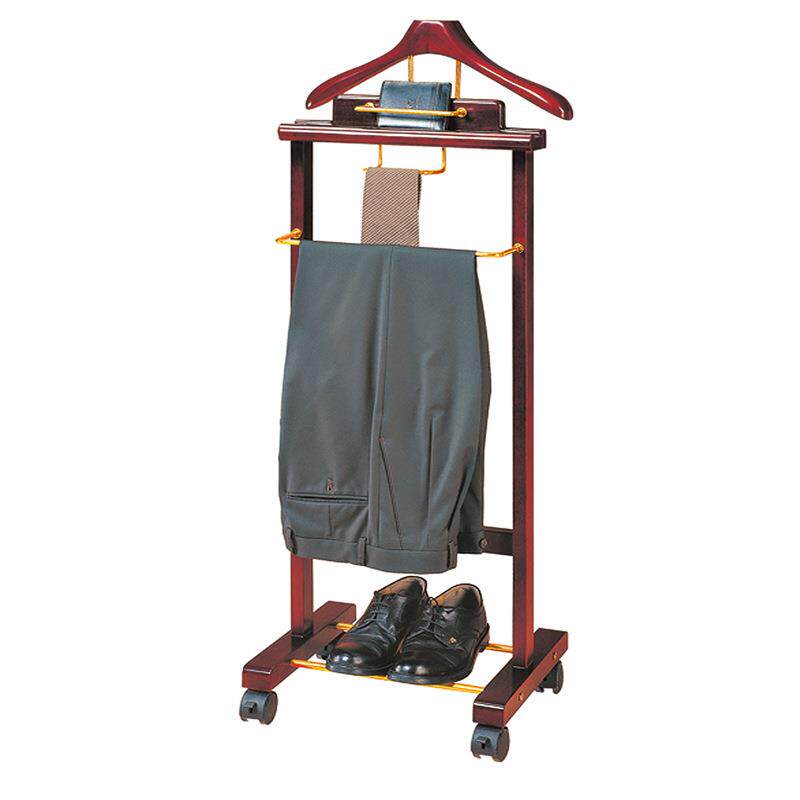 厂家FHYJ-05A柚木色简易实木时尚挂衣架新品落地立式衣架