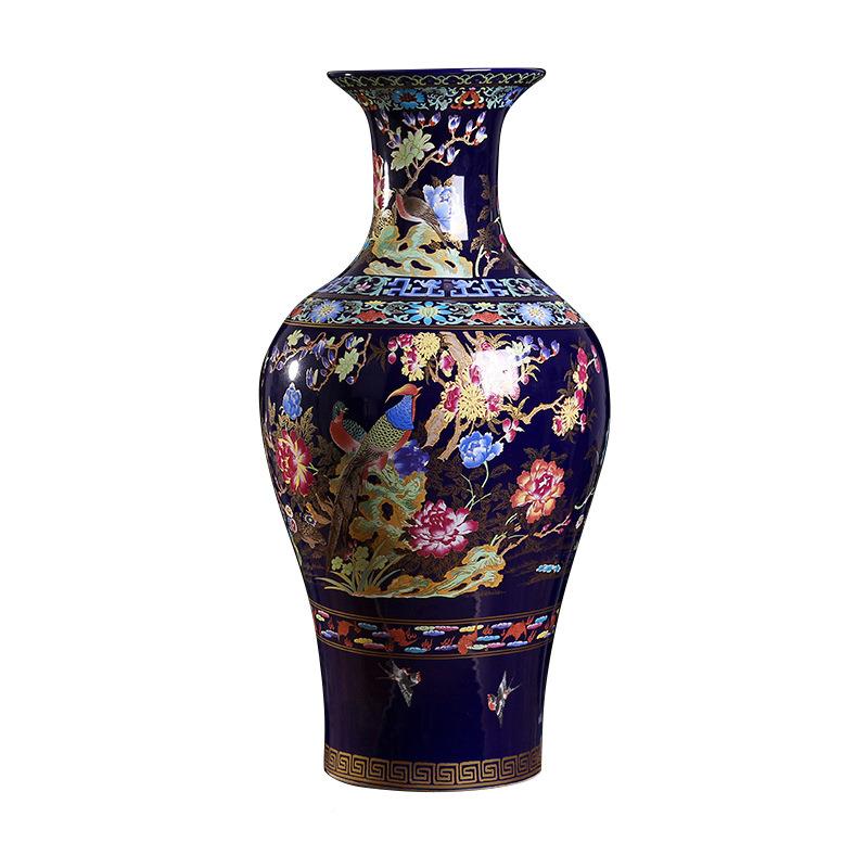 水釉粉彩式晶大赏瓶景德镇陶瓷家居客瓷厅器装中饰花瓶工艺品364