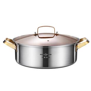 Y304不锈钢火锅家用串串锅打边炉一体火锅清汤鸳鸯锅加厚二味涮锅