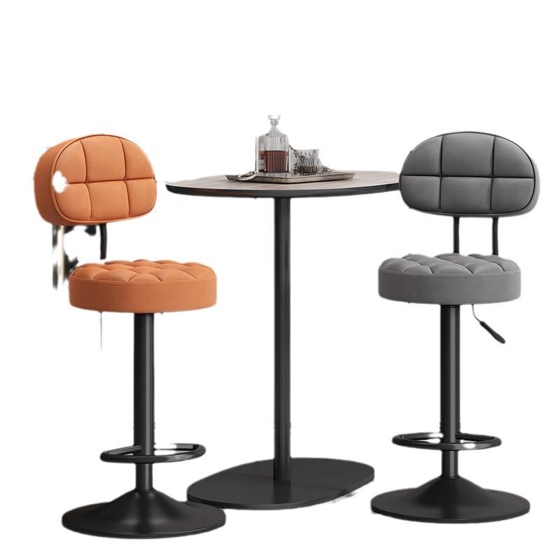 吧台椅家用高脚凳升靠降凳旋转酒子吧椅银收前台高椅子背转椅吧凳
