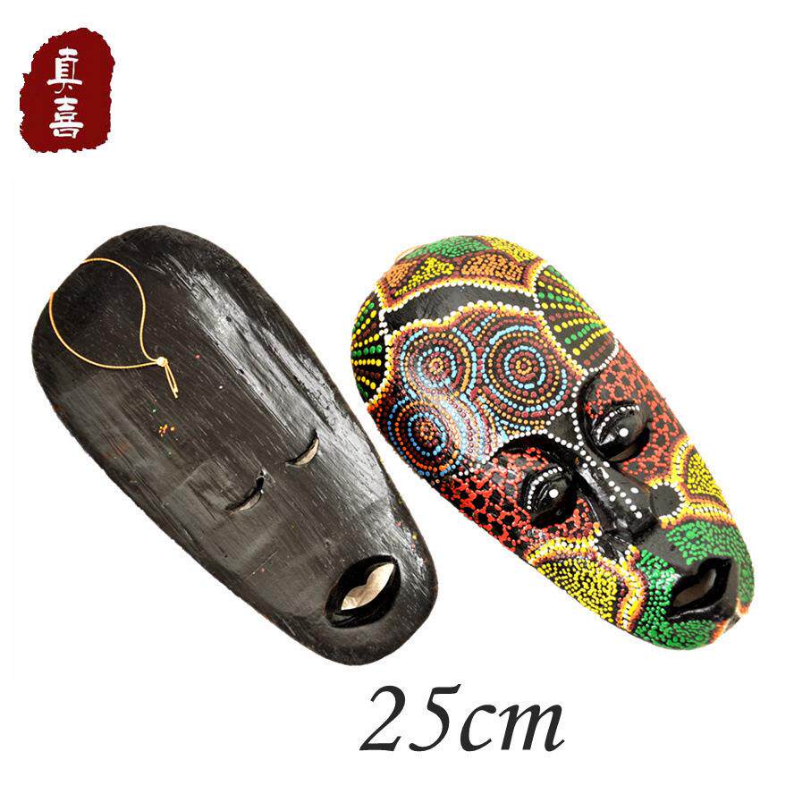 东南亚风格家居挂饰木制非洲点彩面具泰国木质雕刻脸谱会所墙壁饰