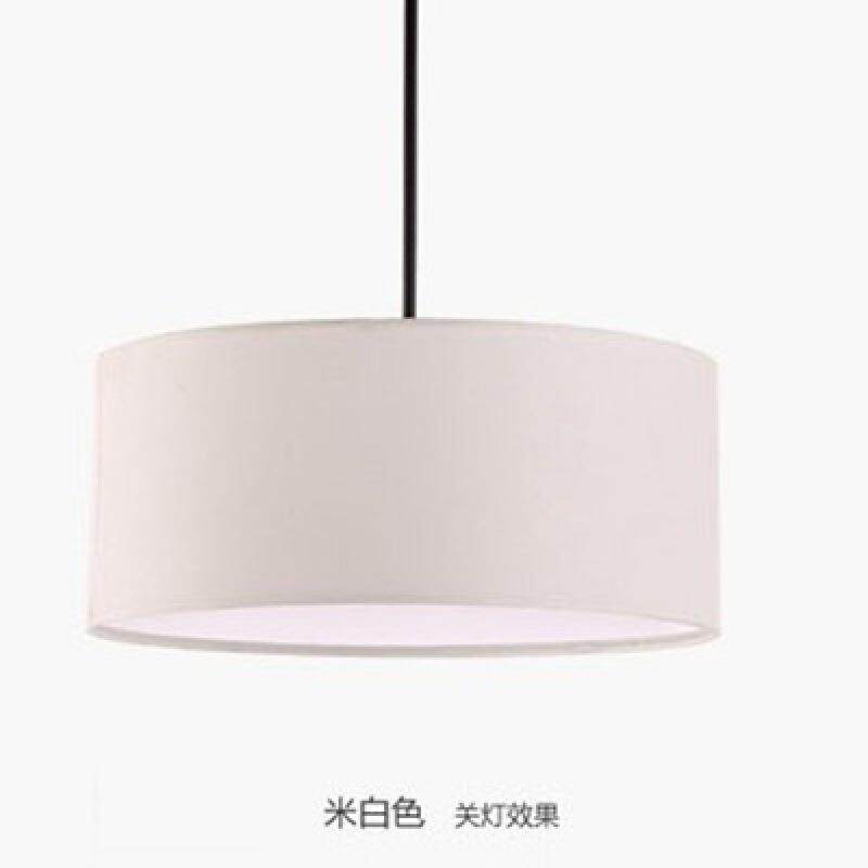 北欧现代简约布艺餐厅吊灯客厅灯卧室书房亚麻布艺圆形单头吊灯