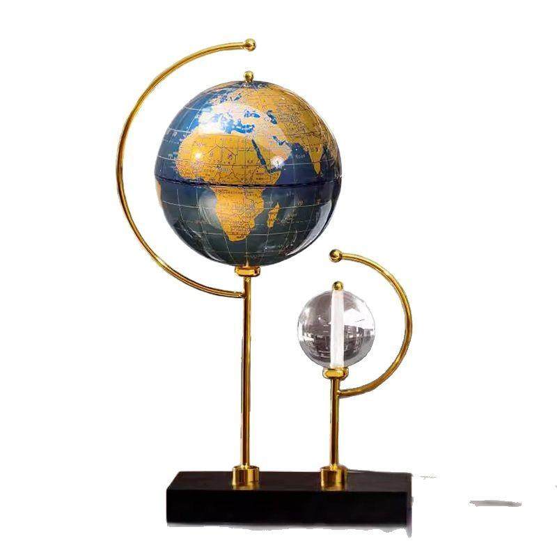 现代轻奢水晶地球摆件办公室桌面创意家居客厅电视柜金色工艺品,家居饰品,装饰摆件,淘宝优惠券,粉丝福利购,淘宝优惠卷