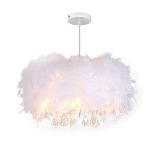 创意北欧羽毛吊灯卧室轻具网红少女灯饰婚庆浪漫装 饰水晶吊灯