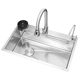 蜂窝压纹加厚4MMSUS304不锈钢水槽厨房洗菜盆左下水大单槽台下盆