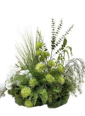 新款森系白绿色造景装饰花艺仿真花绿植园艺会场布置户外婚礼装饰