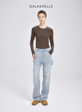 GALASHELLS工装轻薄松弛感直筒牛仔裤 #0410201-B3