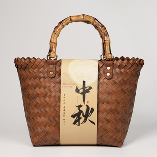 中秋节国风月饼礼盒2025新款包装高端定制伴手礼品盒手提包手提篮