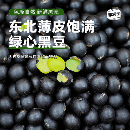 1东北绿芯黑豆磨豆浆高蛋白青仁黑豆绿心五谷杂粮磨粉原料小包装