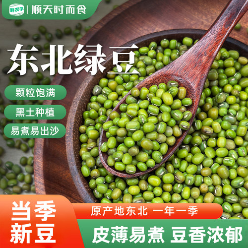 新货东北绿豆25年农家自产新鲜皮薄解暑绿豆汤粥糕发豆芽杂粮豆类