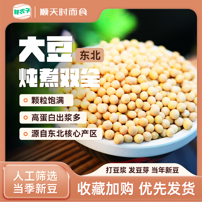 东北黄大豆5斤装黄豆豆浆五谷杂粮非转基因当季新豆农家自产