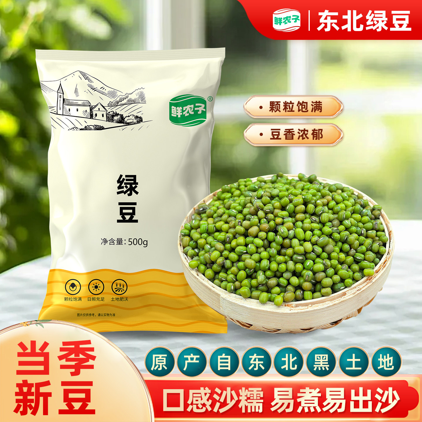 东北绿豆农家自产小绿豆明绿豆煮汤煮粥五谷杂粮粗粮