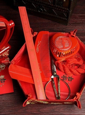 手工戒尺红色上头尺百子千孙尺老式裁缝市尺结婚乔迁子孙尺