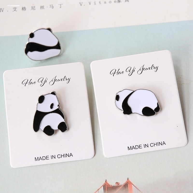 2023新款原创熊猫胸针男女可爱金属徽章情侣别针学生包包装饰挂件